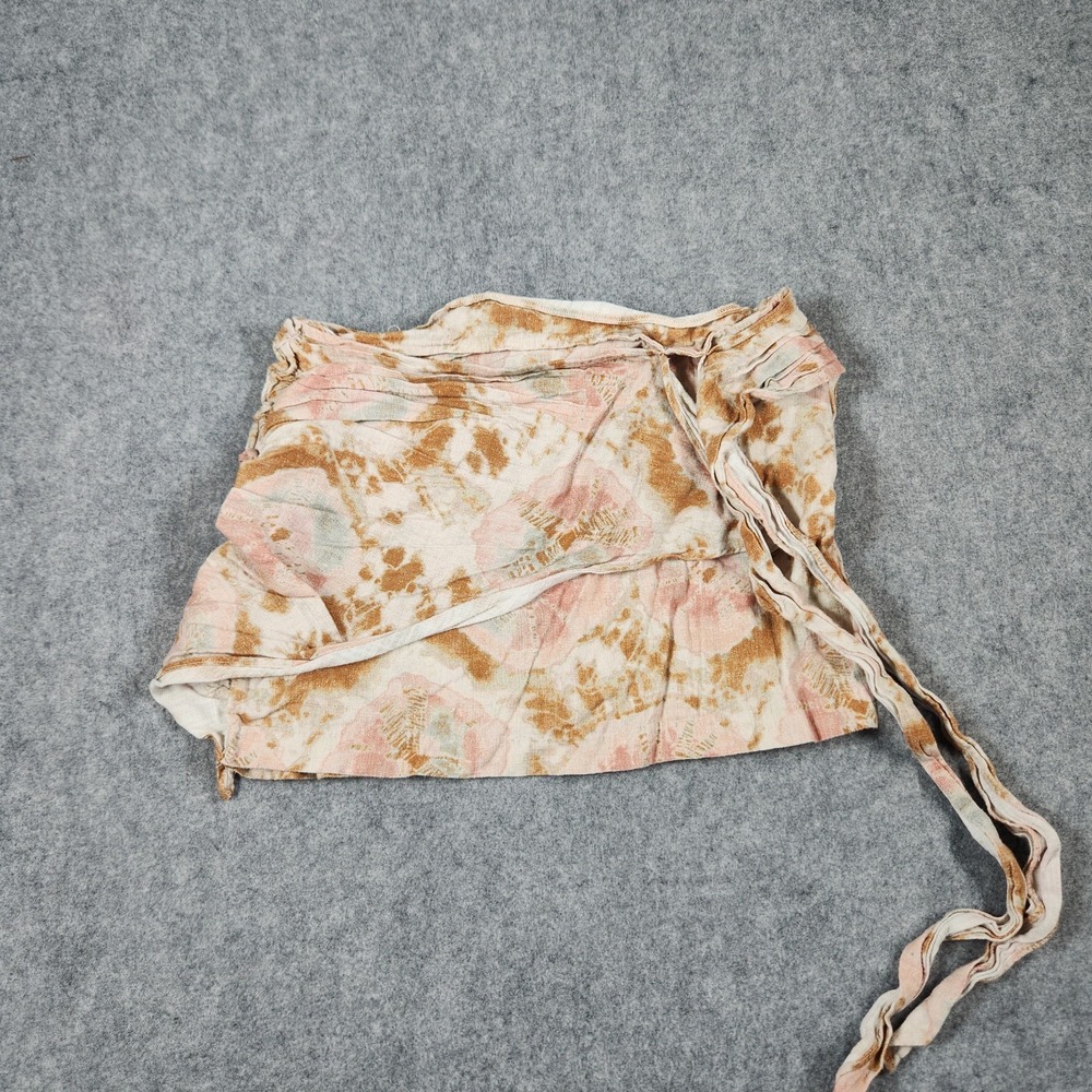 Free People Skirt Womens 2 Sweet As Beach Linen Mini Beige